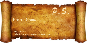 Paor Samu névjegykártya